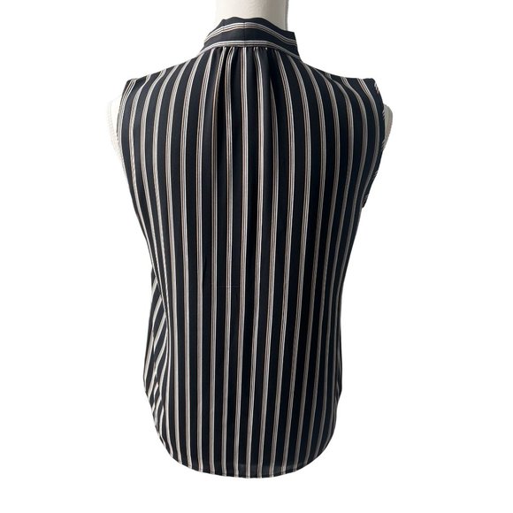 WHITE HOUSE BLACK MARKET Striped Bow Neck Tank Top Size 0 - Picture 2 of 7